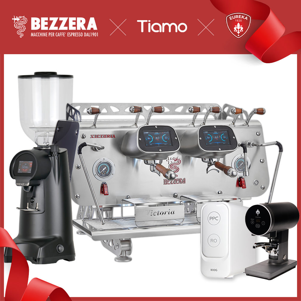 【組合特惠】磨豆機3選1!BEZZERA 貝澤拉 質感黑-VICTORIA DE 雙孔機 + EUREKA FIRENZE 75 / Fiorenzato F64 EVO / WPM ZD-18 + Eureka自動填壓器 + RO鮮活純水機 + 鋼製 壓力式儲水桶 【組合特惠】磨豆機3選1!BEZZERA 貝澤拉 質感黑-VICTORIA DE 雙孔機 + EUREKA FIRENZE 75 / Fiorenzato F64 EVO / WPM ZD-18 + Eureka自動填壓器 + RO鮮活純水機 + 鋼製 壓力式儲水桶