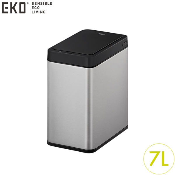 防疫免接觸！EKO 倩影SLIM 感應垃圾桶 7L 灰鋼 EK9230RGMT-7L  |Eko 電動垃圾桶