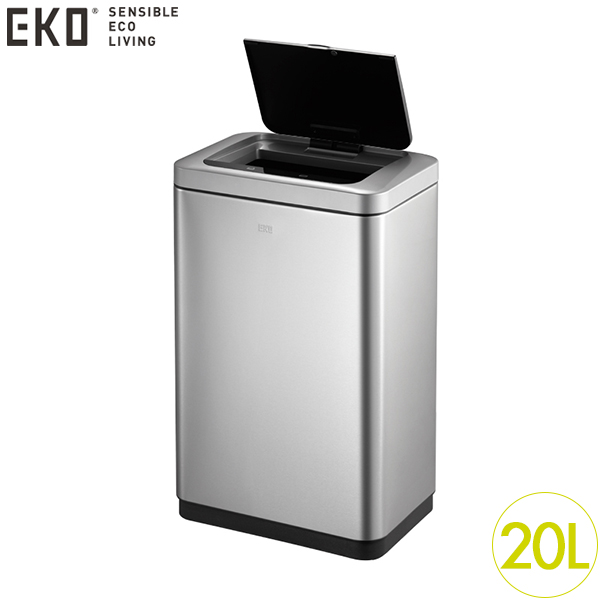 防疫免接觸！EKO 倩影 感應環境桶 20L 砂鋼 EK9233MT-20L  |Eko 電動垃圾桶