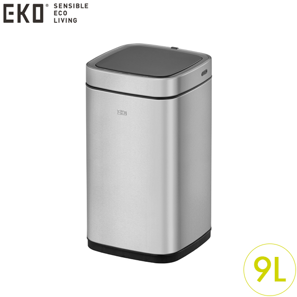 防疫免接觸！EKO 臻美X 感應環境桶 9L 灰鋼 EK9252RGMT-9L  |Eko 電動垃圾桶